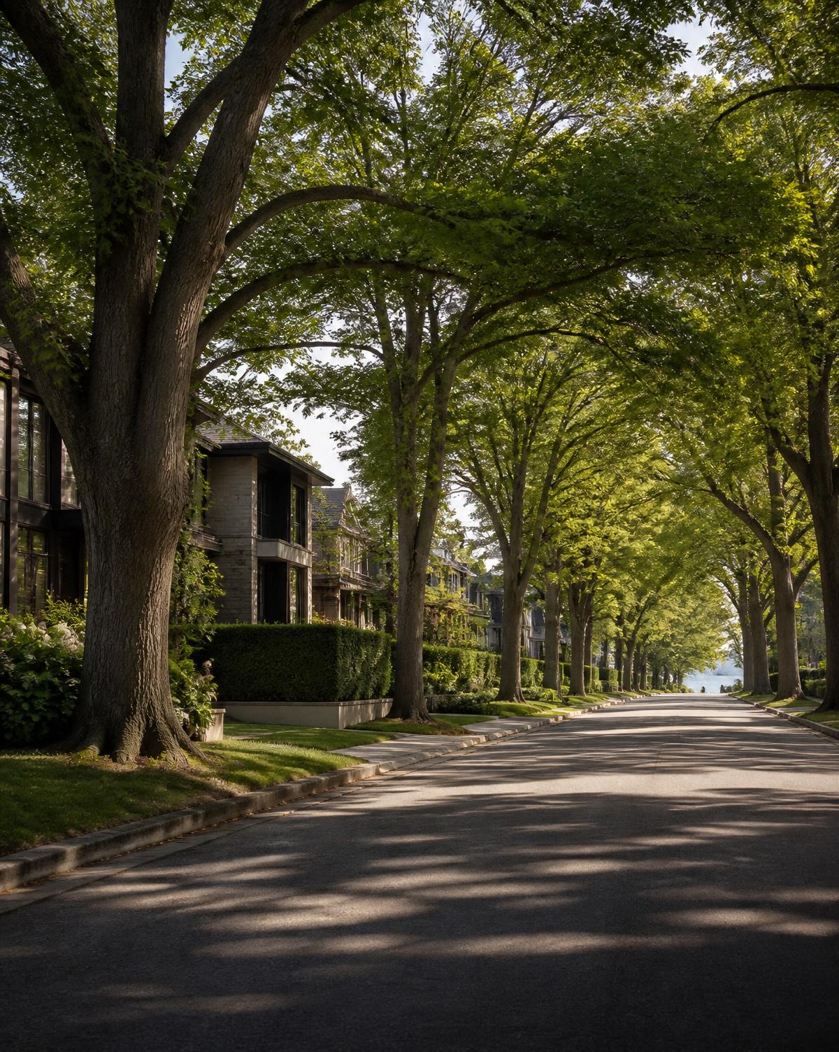 A tree-lined residential street in the West GTA